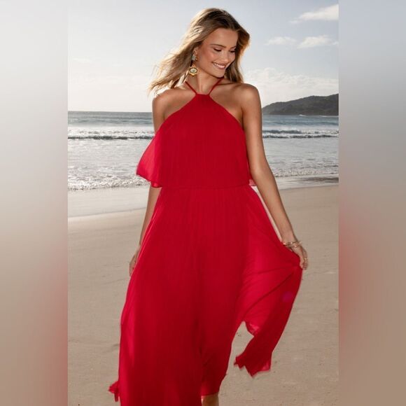 Petal & Pup Dresses & Skirts - Petal & Pup Gia Pleated Halterneck Maxi Dress XL NWT $109